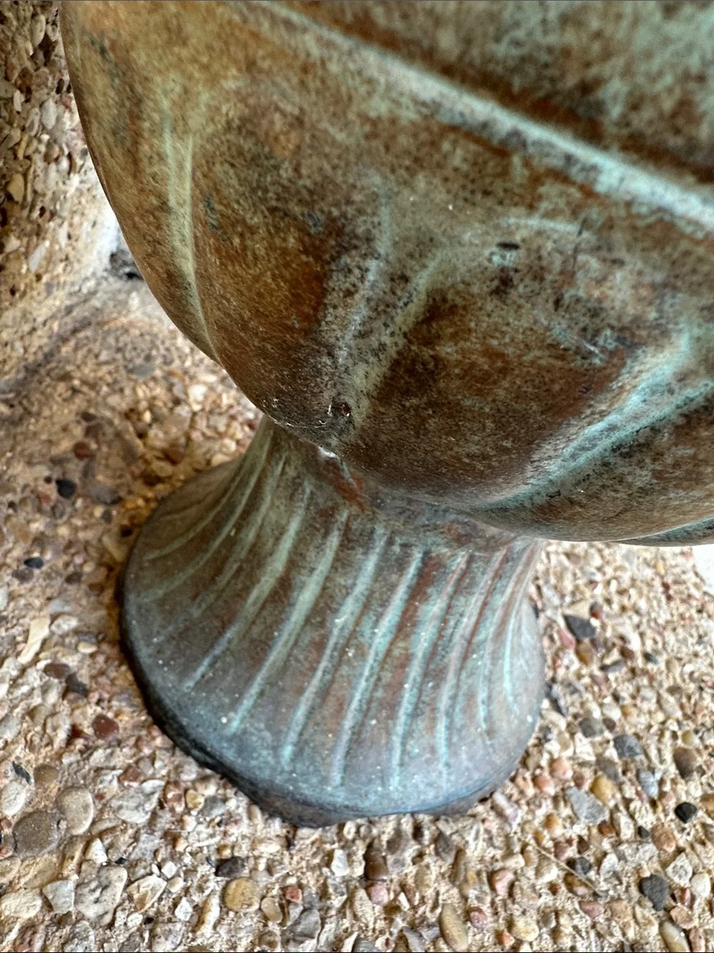 Vintage-Style Green Patina Decorative Urn Planter